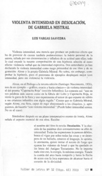 Violenta intensidad en Desolación, de Gabriela Mistral