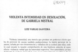 Violenta intensidad en Desolación, de Gabriela Mistral