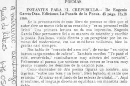 Instantes para el crepúsculo.