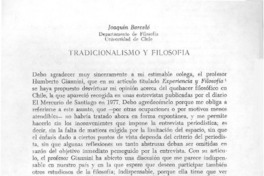 Tradicionalismo y filosofía