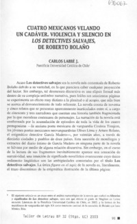 Cuatro mexicanos velando un cadáver, violencia y silencio en los detectives salvajes