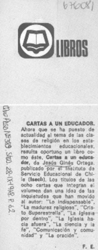 Cartas a un educador