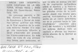 Hacia una interpretación cristiana de la historia