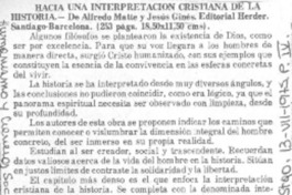 Hacia una interpretación cristiana de la historia.
