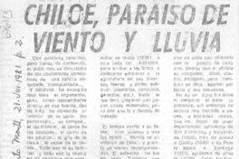 Chiloé, paraíso de viento y lluvia