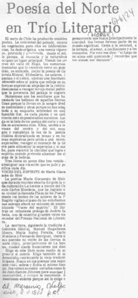 Poesía del norte en trío literario