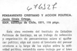 Pensamiento cristiano y acción política