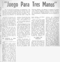 "Juego para tres manos".