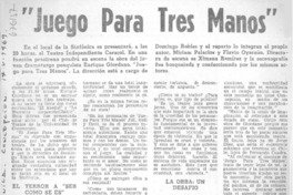 "Juego para tres manos".