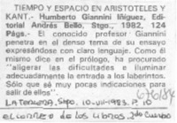 Tiempo y espacio en Aristóteles y Kant.