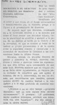 Sócrates o el oráculo de Delfos.