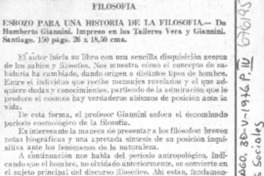 Esbozo para una historia de la filosofía.