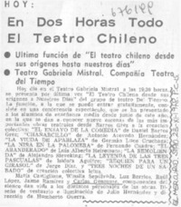 En dos horas todo el teatro chileno.