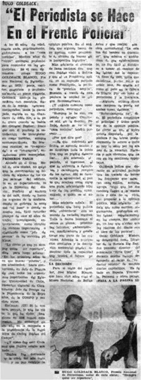 "El Periodista se hace en el frente policial".