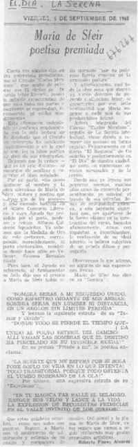 María de Sfeir poetisa premiada