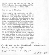 El oficio de las letras.