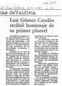 Luis Gómez Catalán recibió homenaje de su primer plantel.