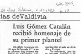 Luis Gómez Catalán recibió homenaje de su primer plantel.