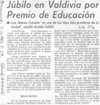 Júbilo en Valdivia por premio de educación.
