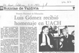 Luis Gómez recibió homenaje en USACH.