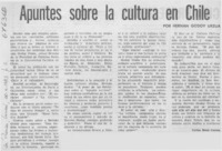 Apuntes sobre la cultura en Chile