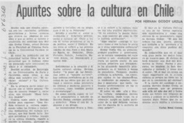 Apuntes sobre la cultura en Chile
