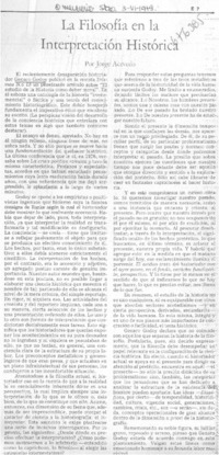 La filosofía en la interpretación histórica