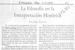 La filosofía en la interpretación histórica