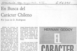 En busca del carácter chileno