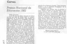 Premio Nacional de Educación 1983