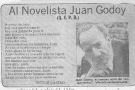 Al novelista Juan Godoy (Q.E.P.D.)