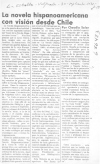 La novela hispanoamericana con visión desde Chile