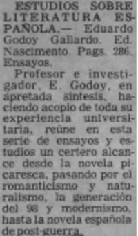Estudios sobre literatura española.