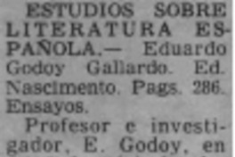 Estudios sobre literatura española.