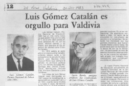 Luis Gómez Catalán es orgullo para Valdivia.