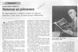 Retornar en primavera : [entrevista]