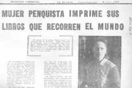 Mujer penquista imprime sus libros que recorren el mundo.