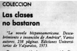 Las Clases no bastaron.