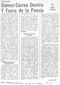 Gómez-Correa dentro y fuera de la poesía