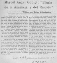 Miguel Angel Godoy, "Elegía de la ausencia y el rescate"
