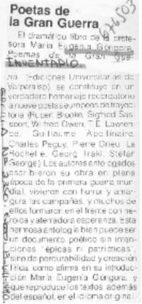 Poeta de la gran guerra.