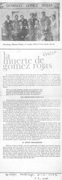La muerte de Gómez Rojas.