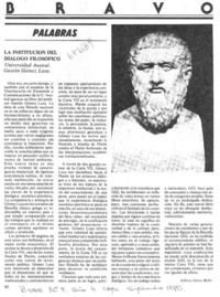 La institución del diálogo filosófico