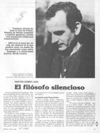 El filósofo silencioso : [entrevista]