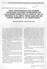 Una universidad que quiere producir valores superiores en cualquier rama de la ciencia, de la técnica o el arte, tiene que ser un lugar abierto a la libertad" : [entrevista]