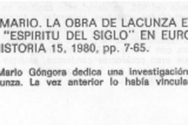 Góngora Mario. La obra de Lacunza en la lucha contra el "Espiritu del siglo" en Europa