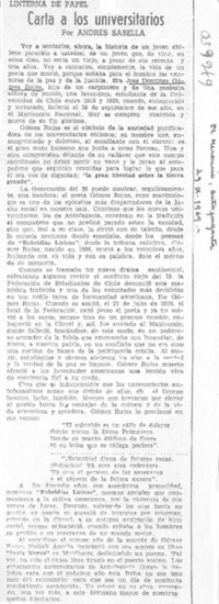 Carta a los universitarios