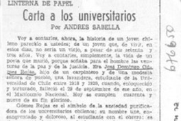 Carta a los universitarios