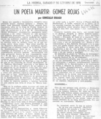 Un poeta mártir, Gómez Rojas