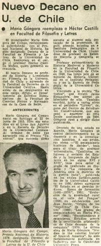 Nuevo decano en U. de Chile.